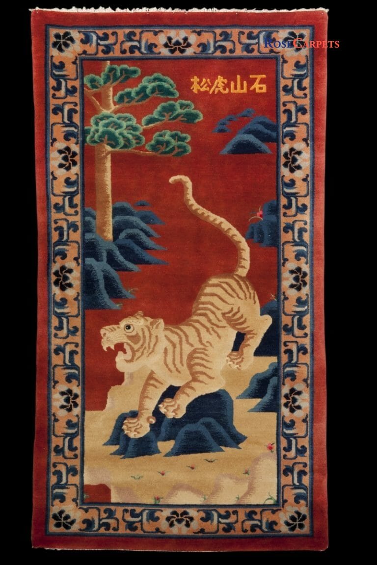 Tappeto Cinese Disegno con tigre vecchia manifattura Misure: 183×100 cm Codice: 2717