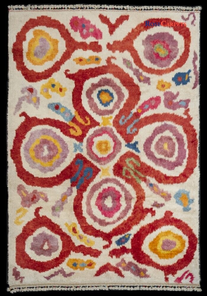 Tappeto Tulù Disegno in stile modernariato che ricorda gli anni 50/60, annodato nella regione di Konya con morbide lane d’angora. Misure: 289x200 Codice: 3015